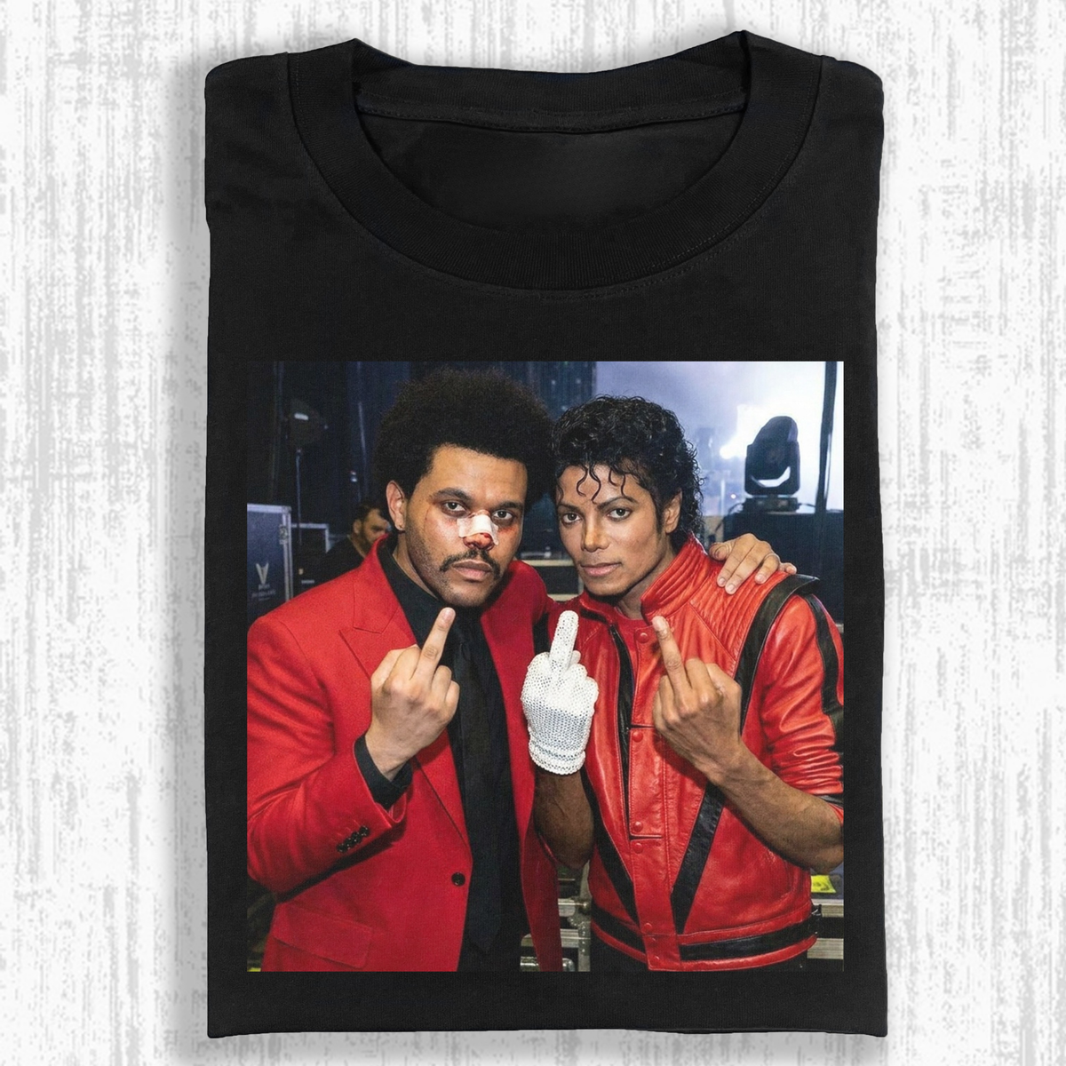Vintage Washed Graphic T-Shirt – the weeknd & MJ