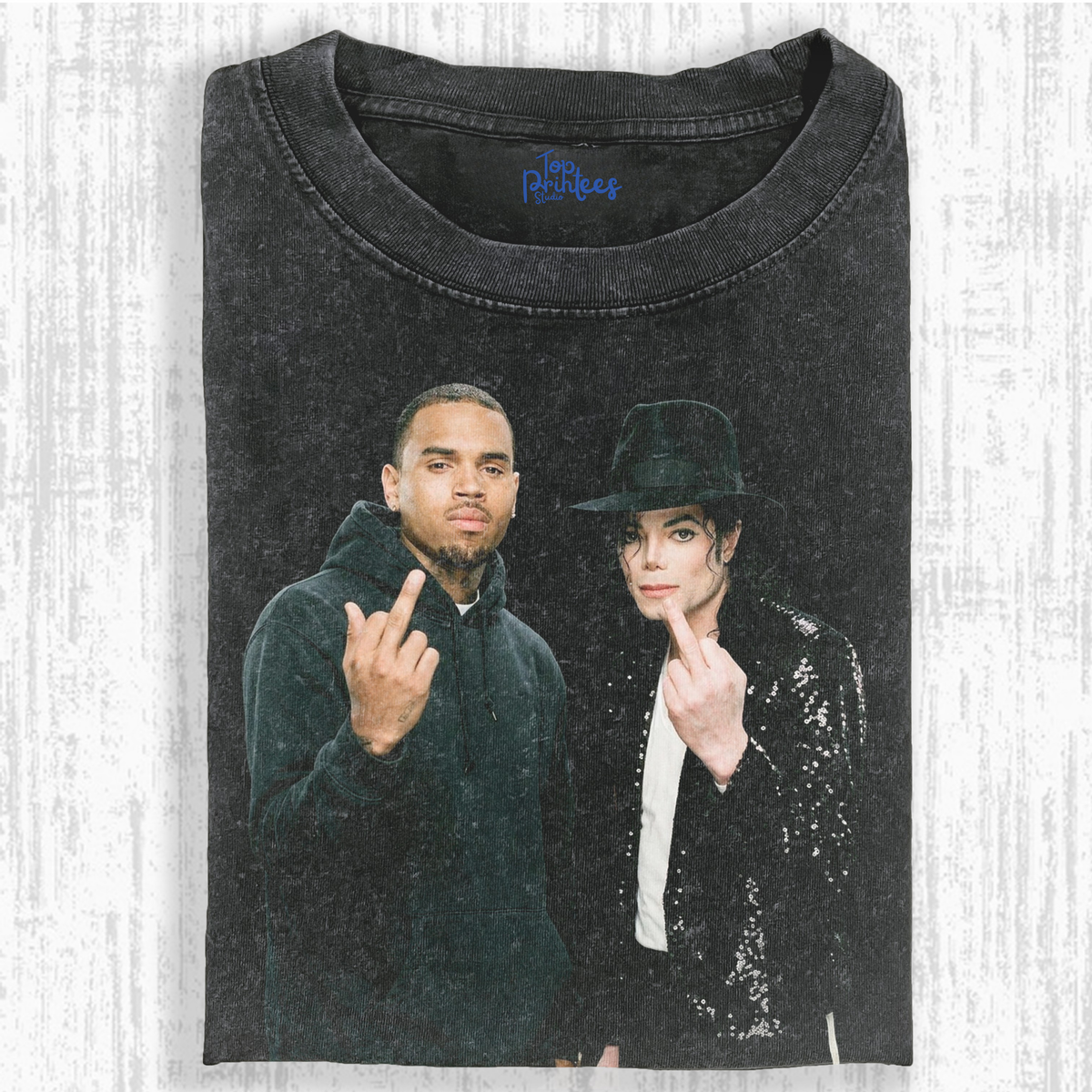 Chris Brown and Michael Jackson Vintage Washed Graphic T-shirt