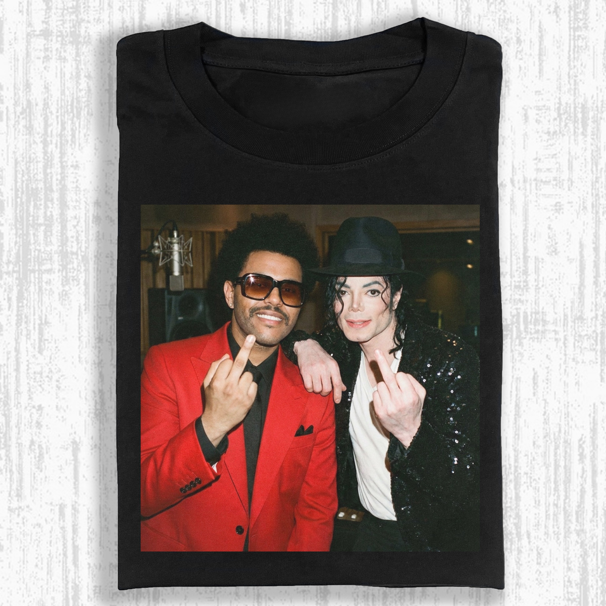 Vintage Washed Graphic T-Shirt – the weeknd & MJ