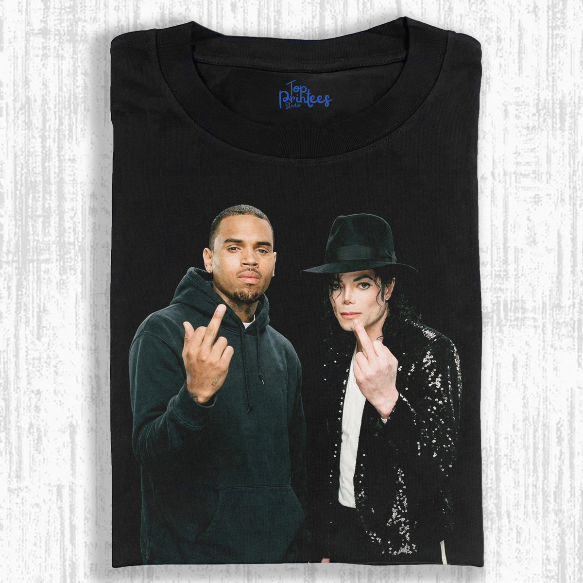 Chris Brown and Michael Jackson Vintage Washed Graphic T-shirt