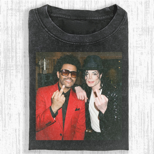 Vintage Washed Graphic T-Shirt – the weeknd & MJ